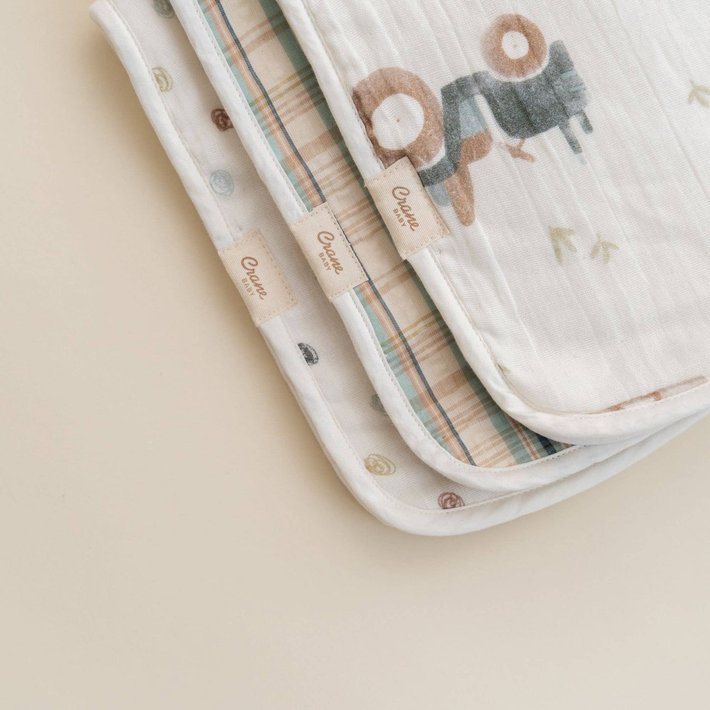 Charlie 3-pc. Farmhouse Burp Cloth Set