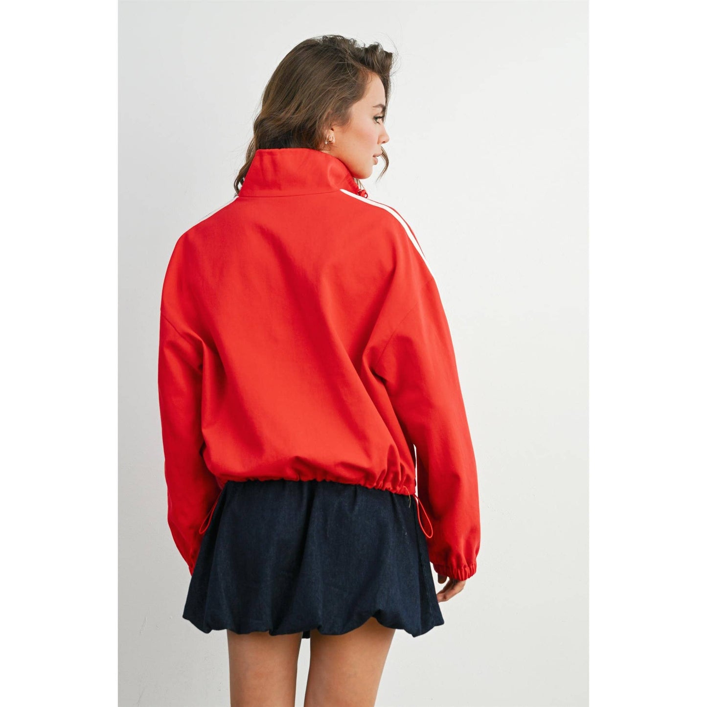 BUTTERMELON - Striped Zip-Up Athletic Jacket