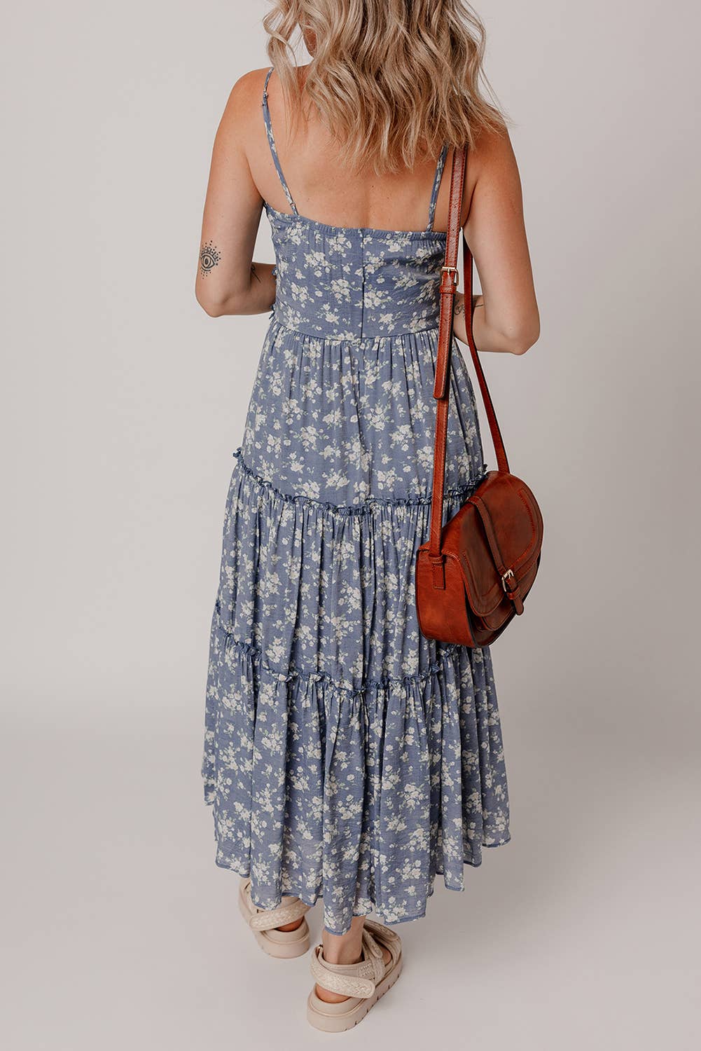 Floral Spaghetti Strap Midi Dress