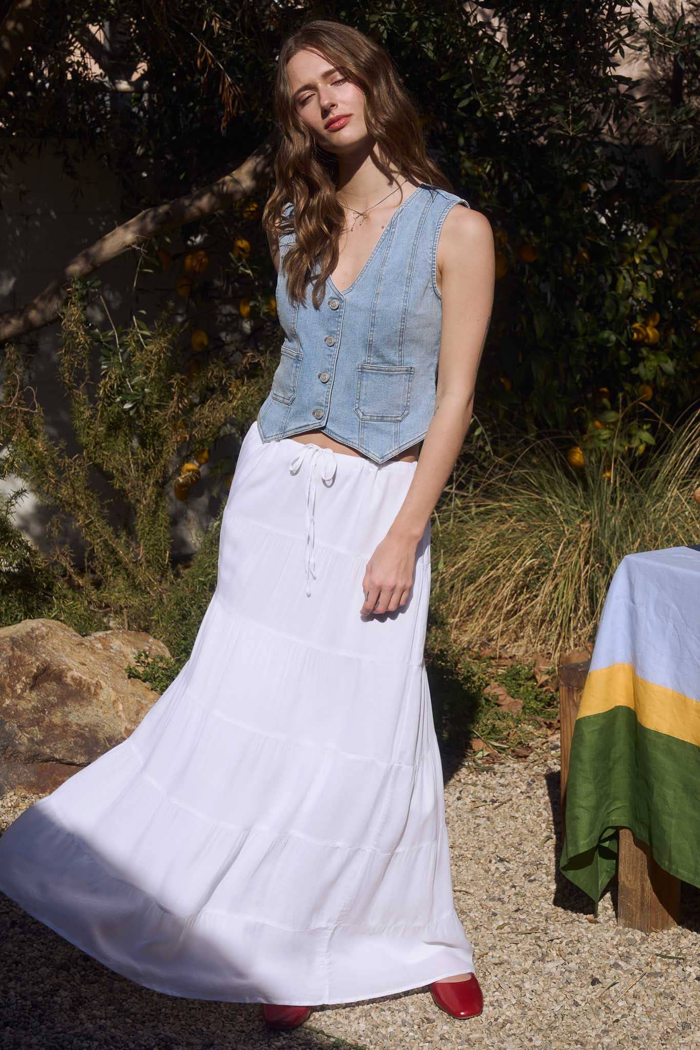V Beck Button Down Denim Best