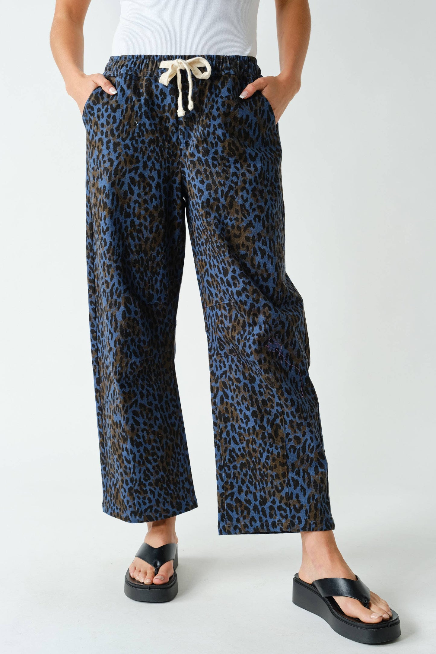 Mono B - Leopard Lounge Wide-Leg Pants