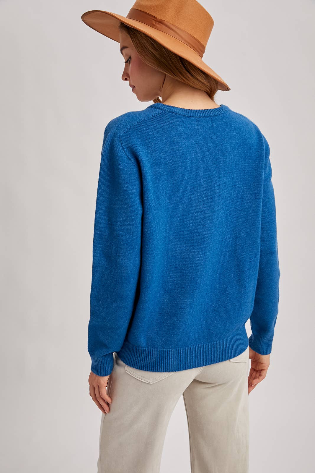 Blu Ivy V-Neck Knit Sweater
