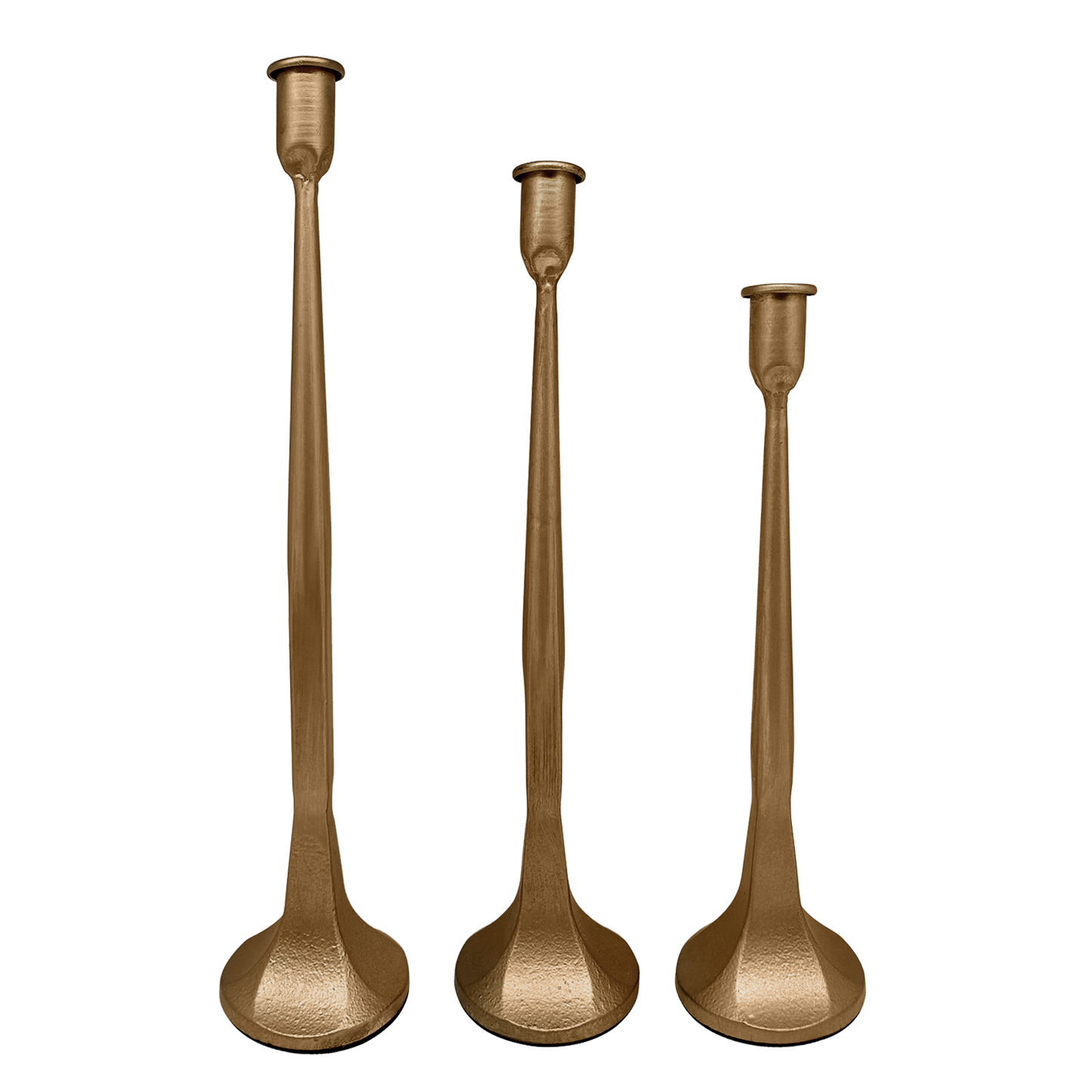 Gold Cast Iron Candle Holders-3