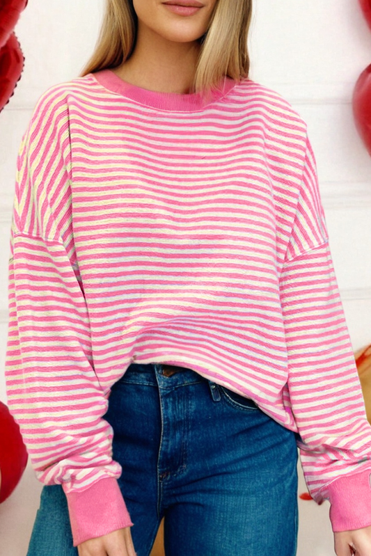 Pink Stripe Long Sleeve Shirt