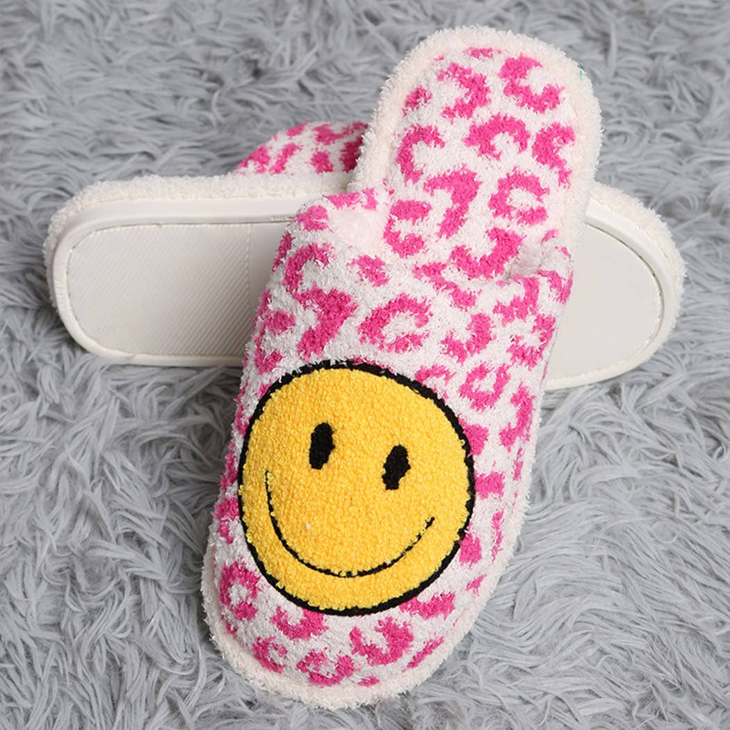 Leopard Happy Face Soft Slipper
