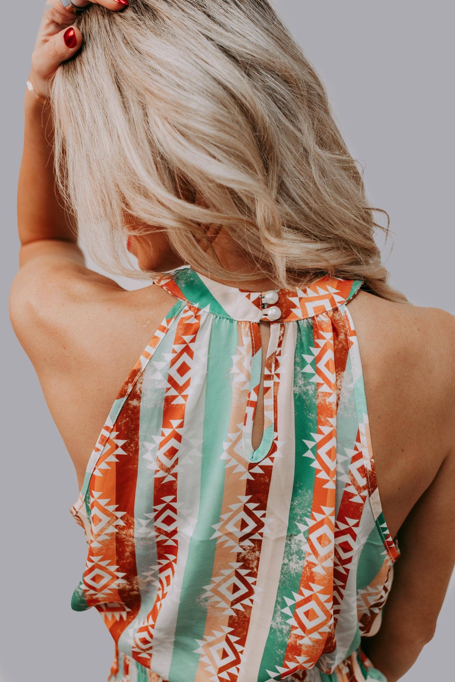 Aztec Halter Top Short Set