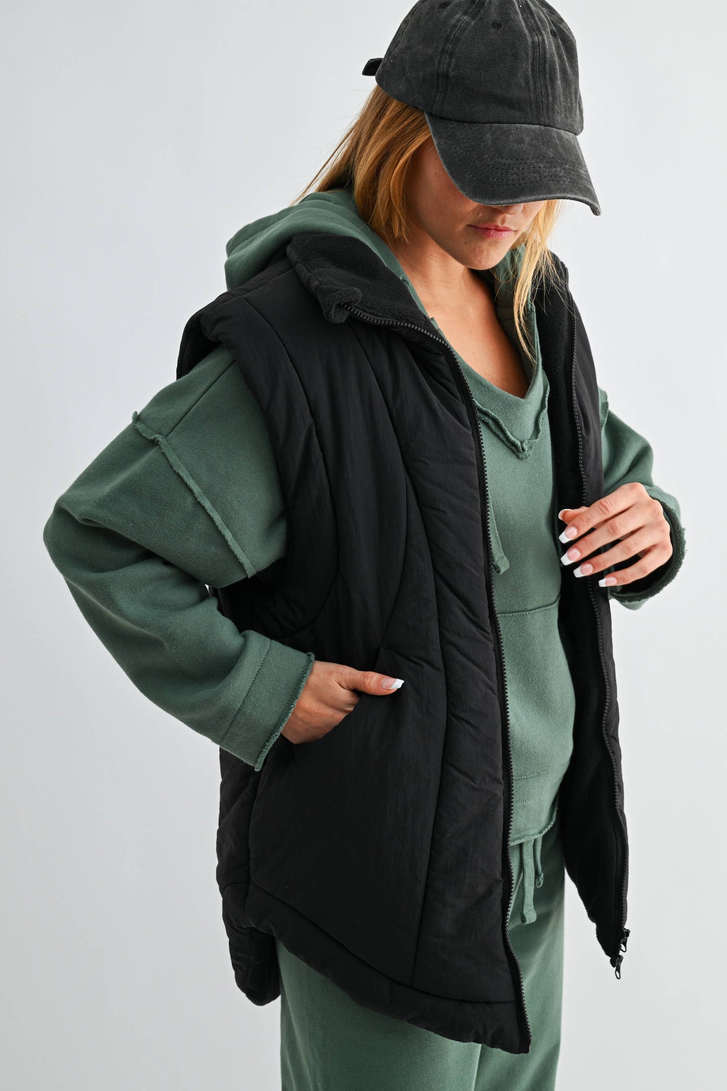 Mono B - Summit Curve Longline Puffer Vest