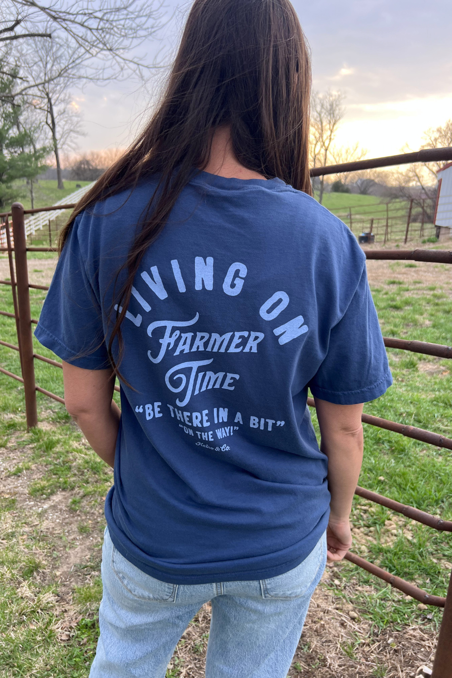 Kelso & Company - Living On Farmer Time Graphic Tee in Midnight