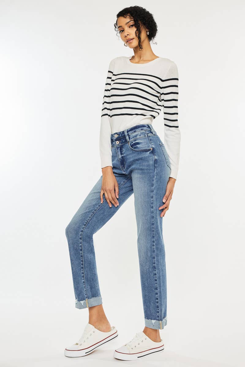 KanCan High Rise Slim Straight Leg