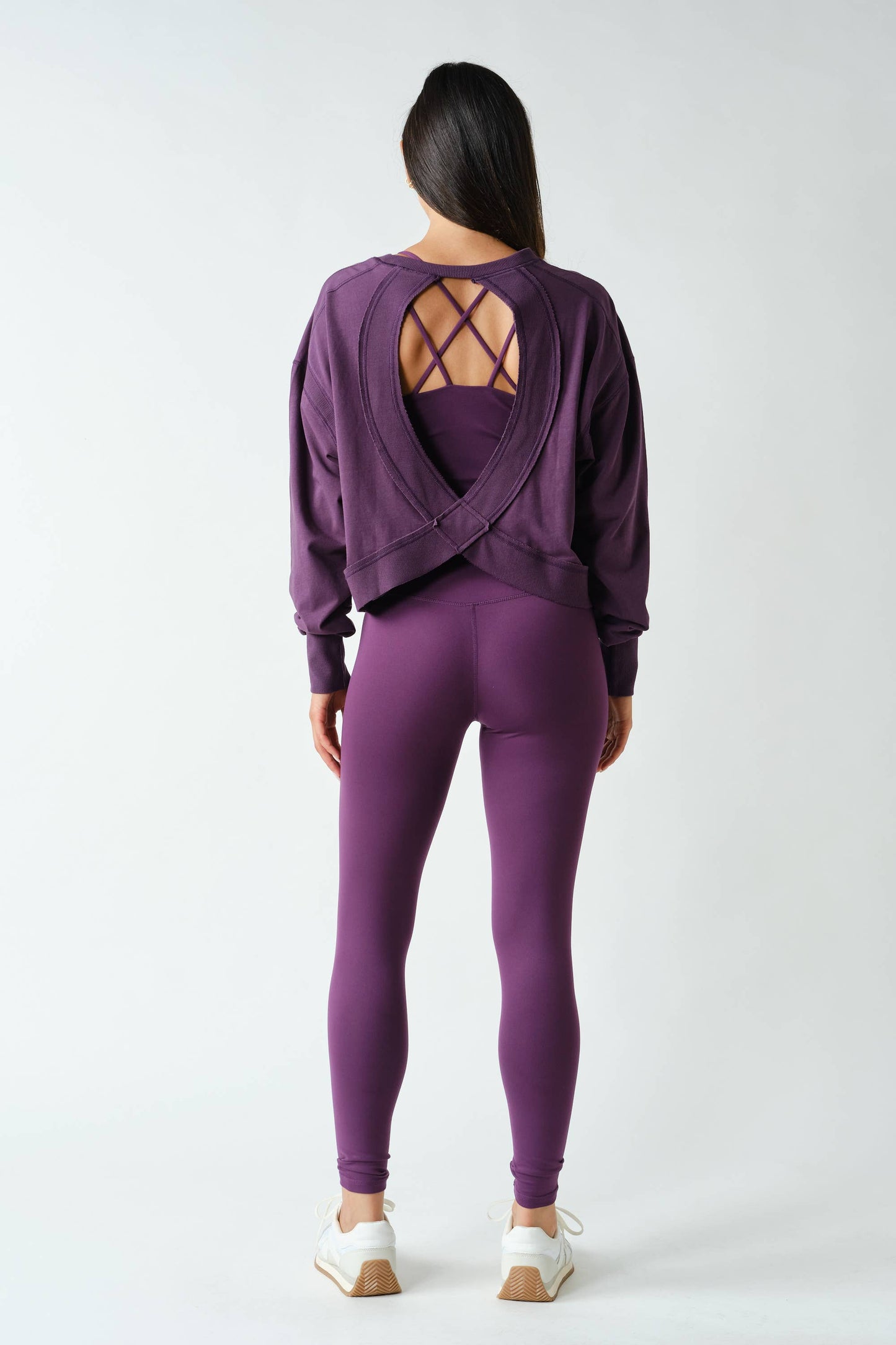 Mono B - Crescent Pima Cotton Open Back Long Sleeve Tee