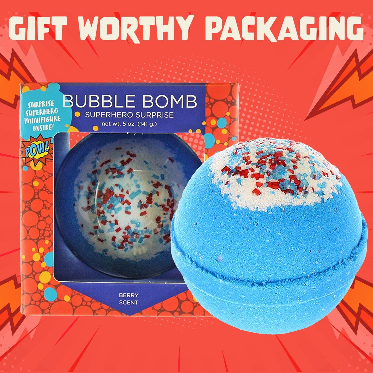 Two Sisters Spa - Superhero Bath Bomb for Kids with Toy Inside (1 Pack)