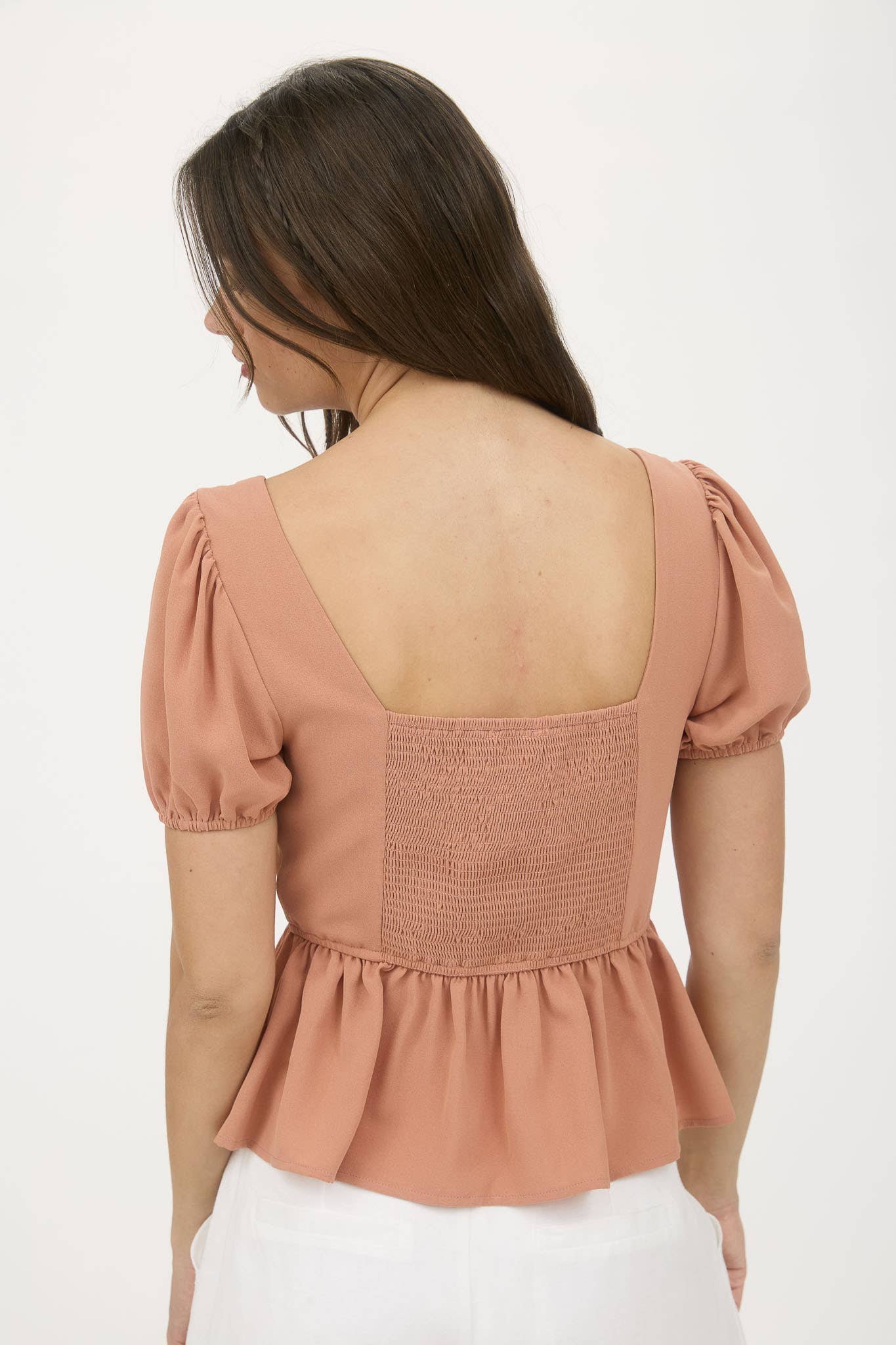 Front Bow Detail Peplum Top
