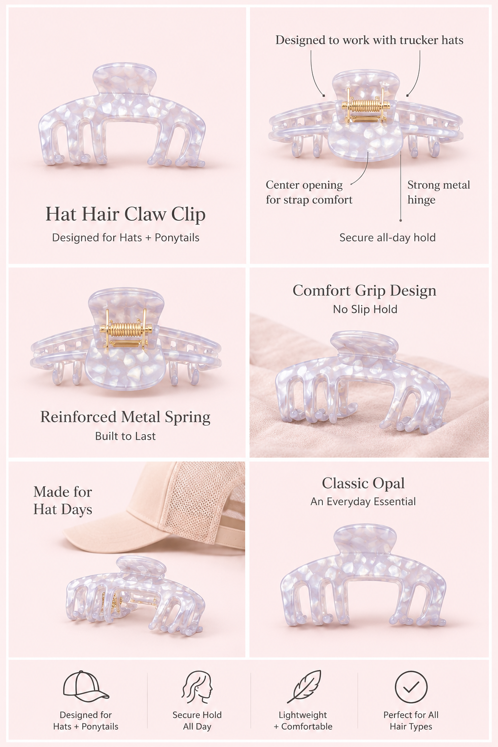 Skymorphew Branding Co - Hat Hair Claw Clip Opal