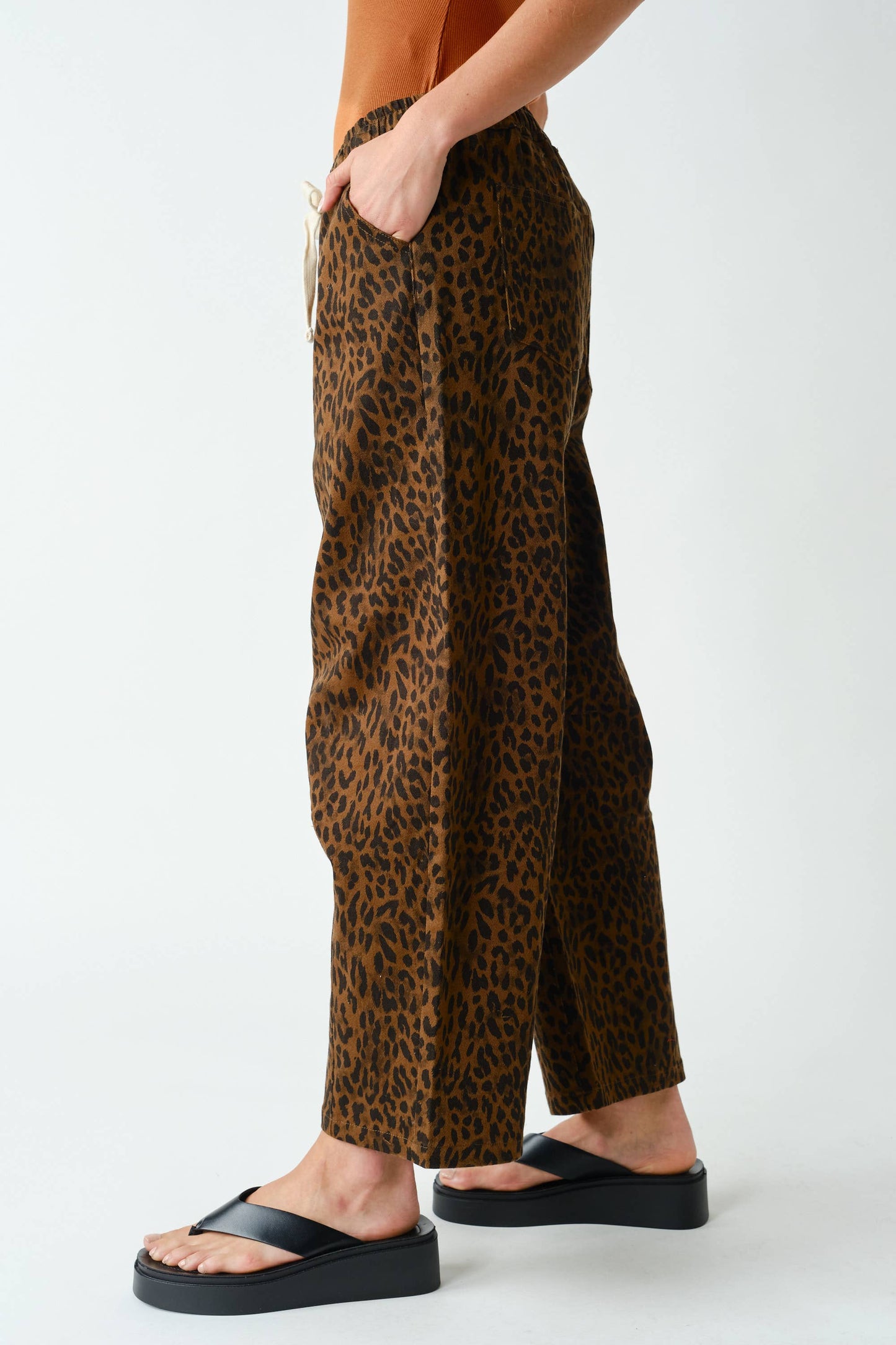 Mono B - Leopard Lounge Wide-Leg Pants