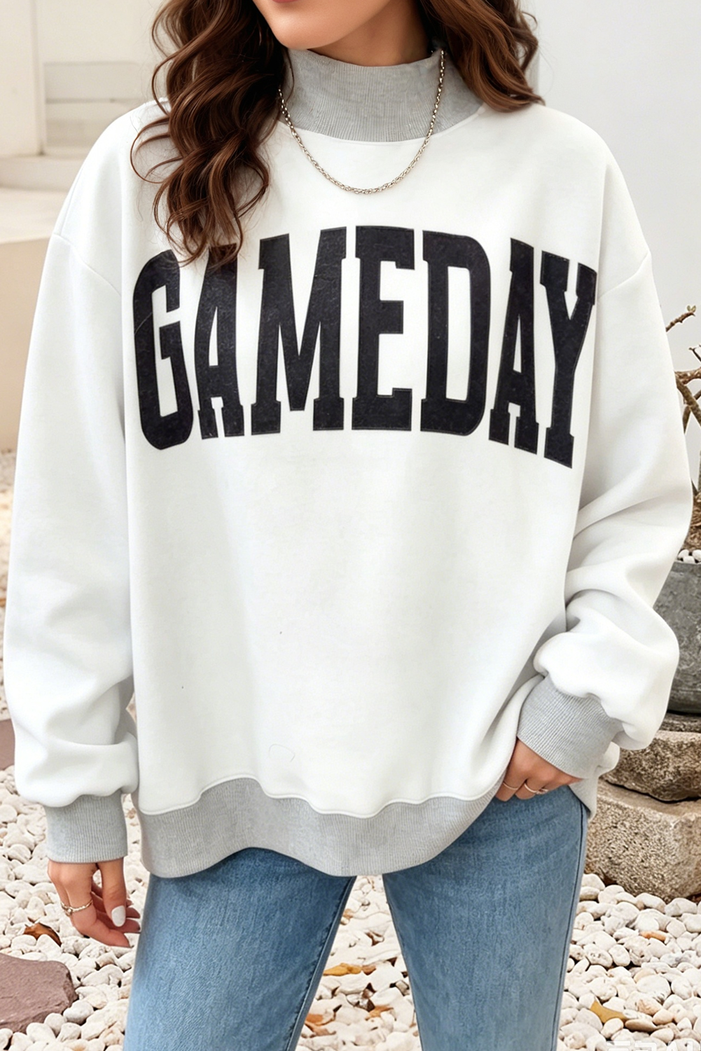 Little Daisy Closet Football Reversible Mock Neck Sweatshirt