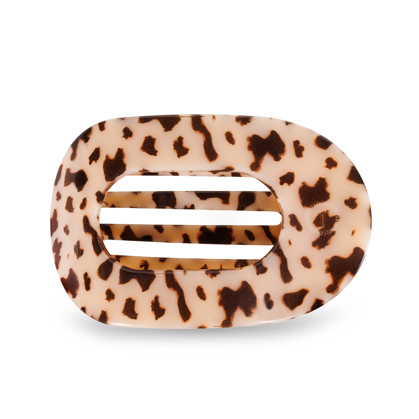 TELETIES  Round Flat Clip Large Blonde Tortoise