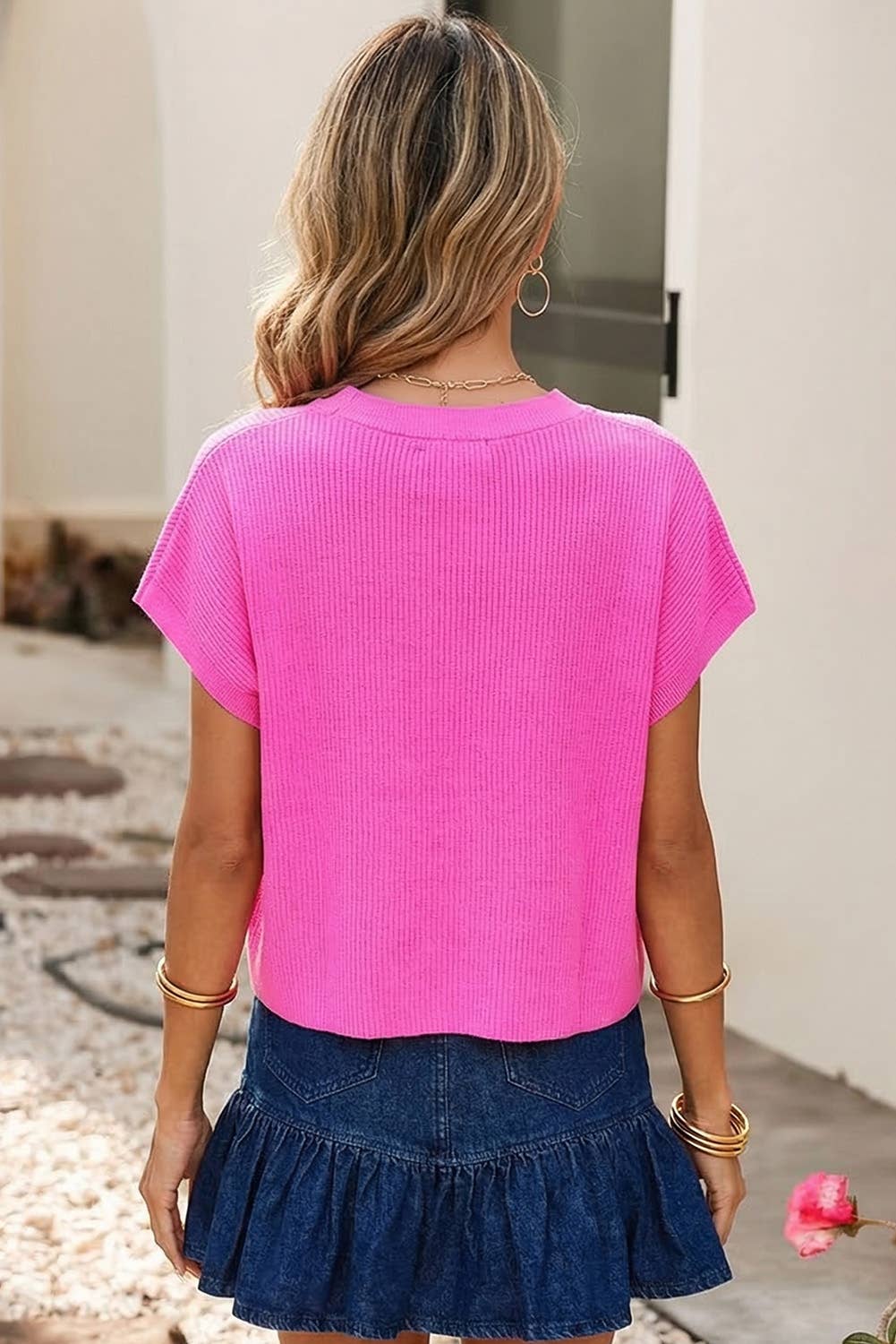 LDC Lightweight Ribbed Knit Mock Neck