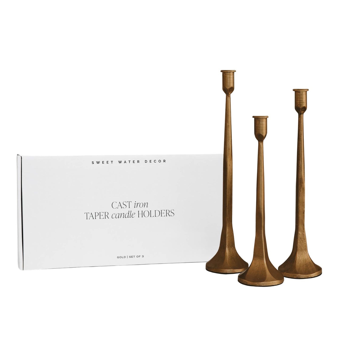 Gold Cast Iron Candle Holders-3
