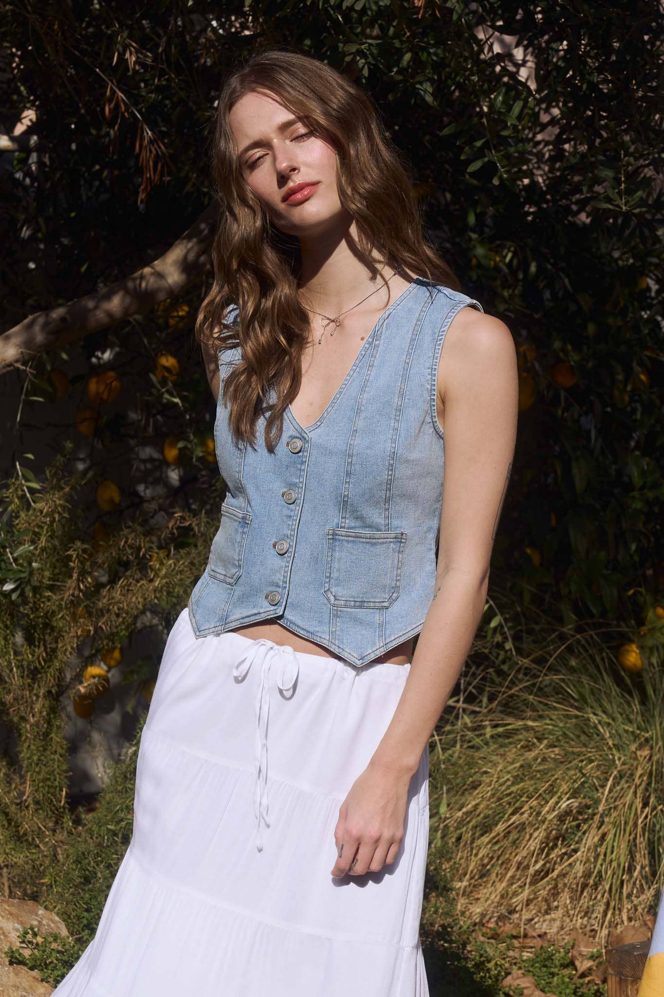 V Beck Button Down Denim Best