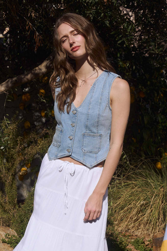 V Beck Button Down Denim Best