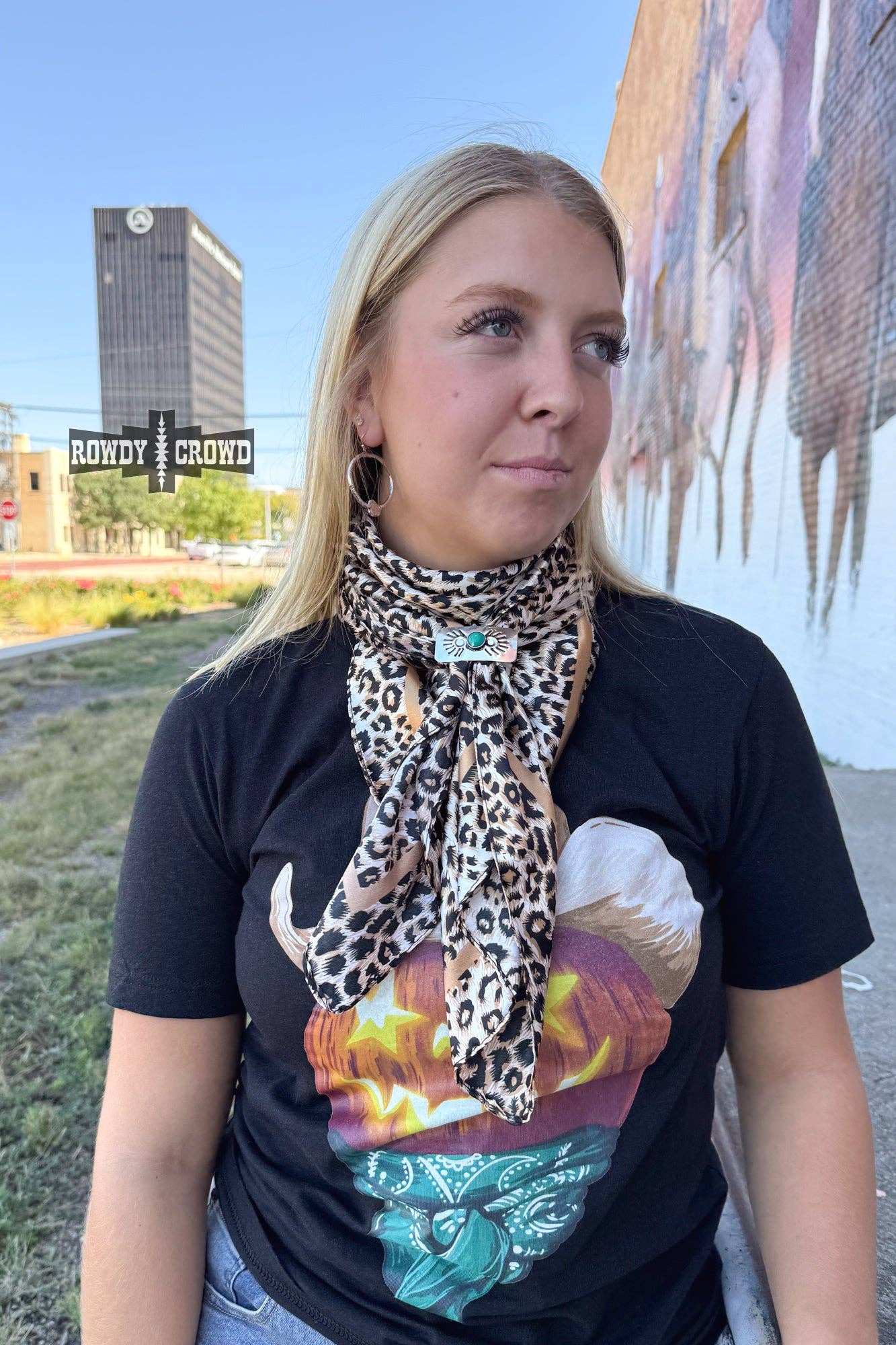 Rowdy Crowd Clothing - Liberty Leopard Wild Rag/ Scarf