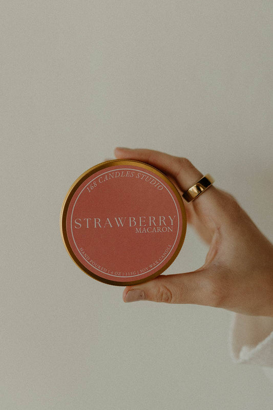168 Candles Studio - Strawberry Macaron 4oz Candle