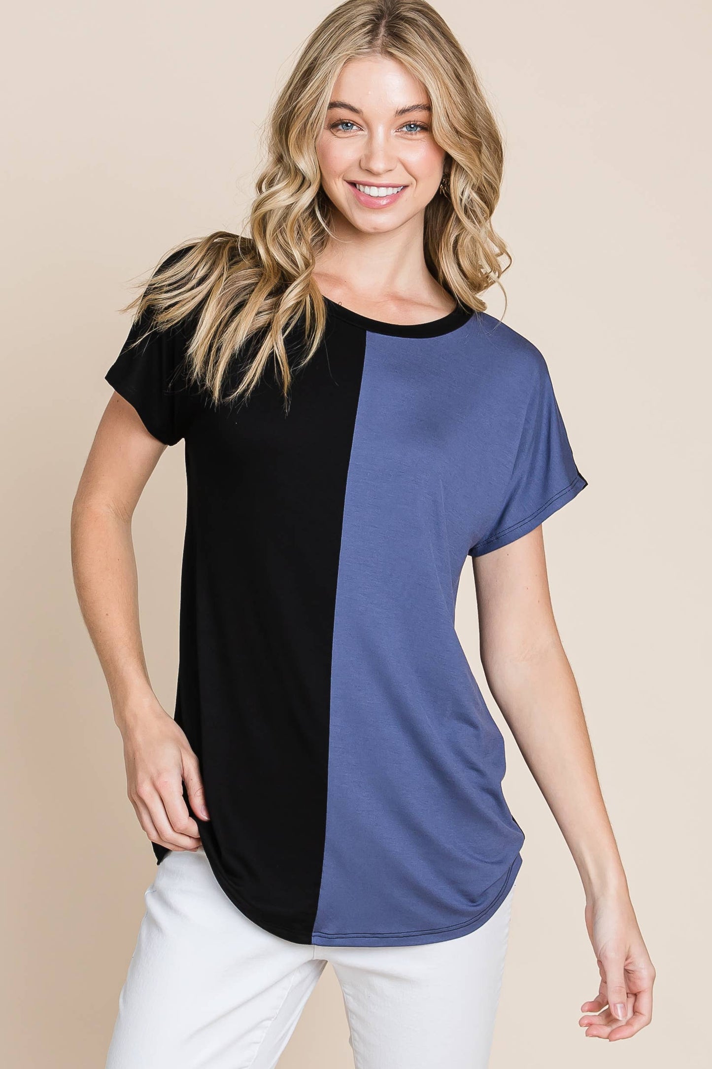Short Sleeve Color Block Tee
