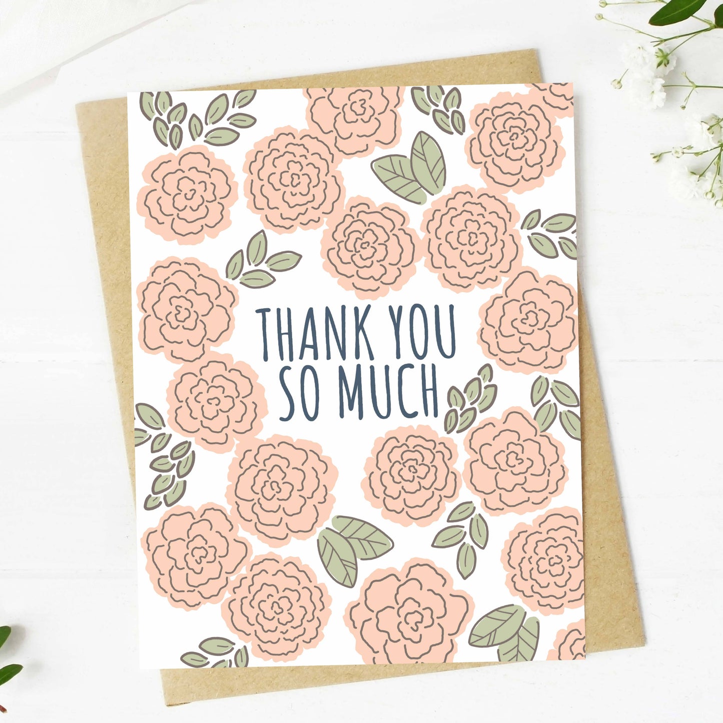 Big Moods - "Thank you so much" Floral Pattern Appreciation Card