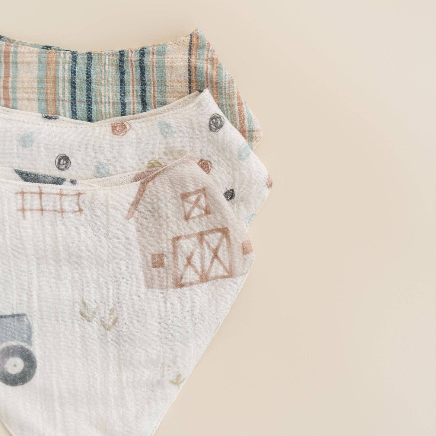 Crane Baby - Charlie 3-pc. Tractor Bib set