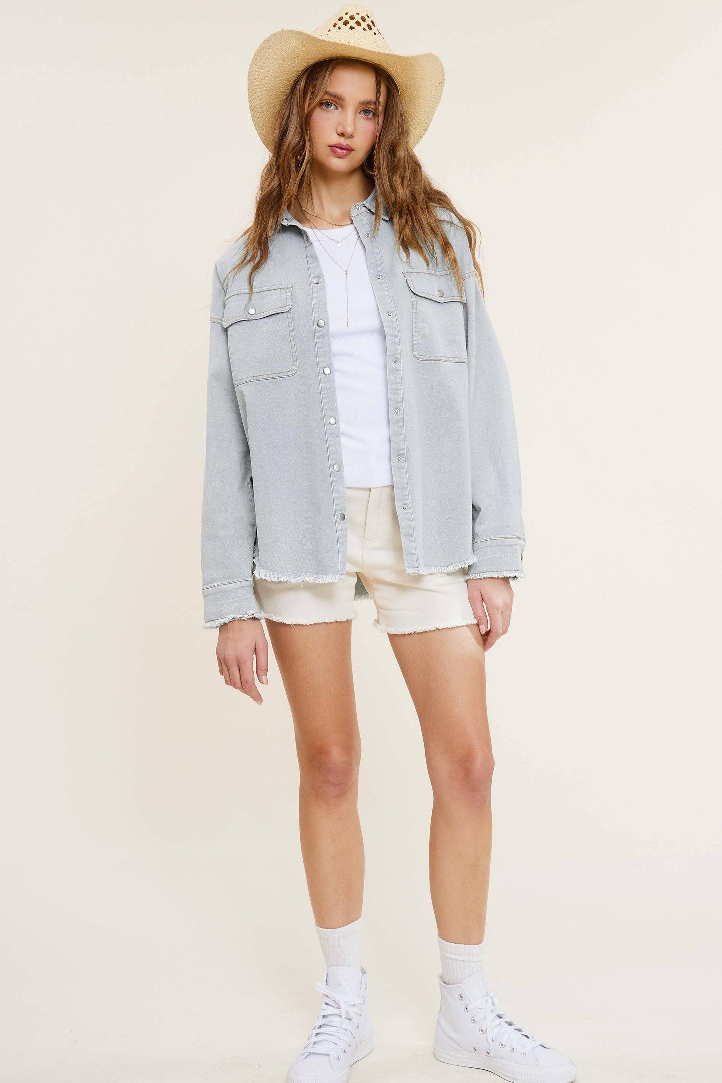 Button Down Denim with Chest Pockets