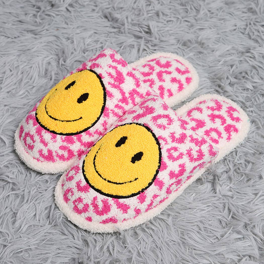 Leopard Happy Face Soft Slipper