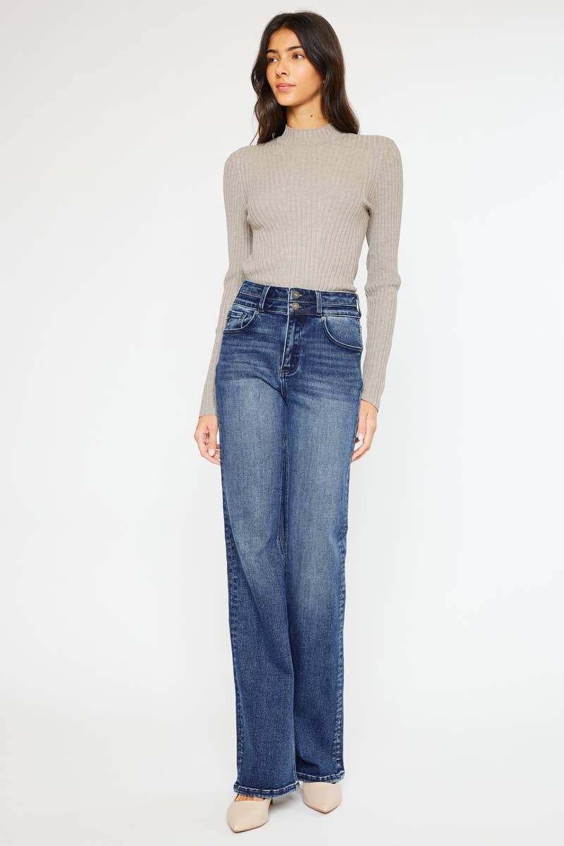 KanCan High Rise Wide Flare Jean