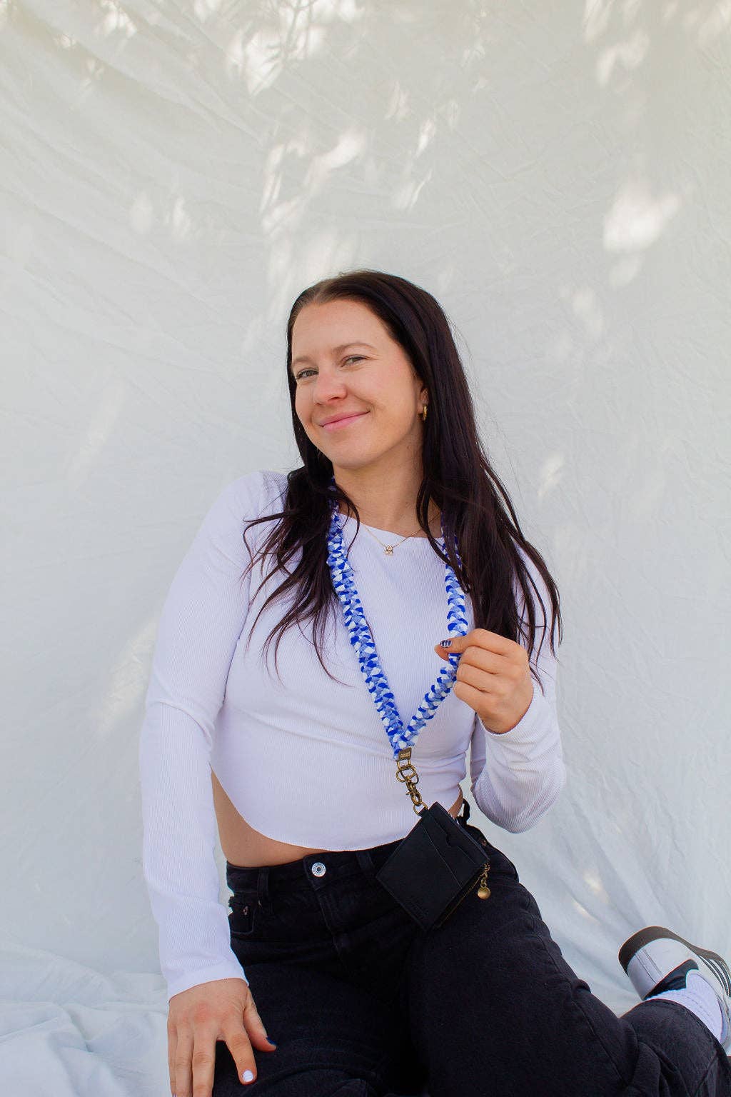 Shop Andi - Royal Blue Checkered Lanyard