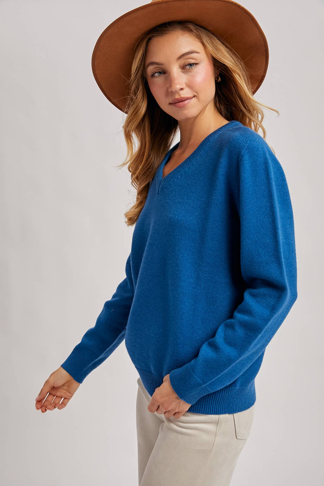 Blu Ivy V-Neck Knit Sweater