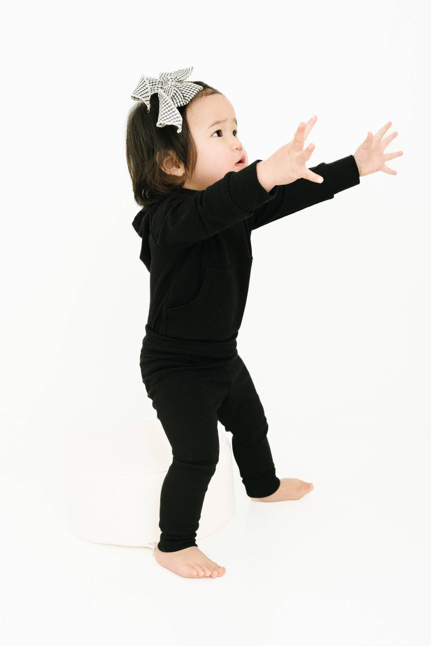 Black Hoodie Bodysuit Set