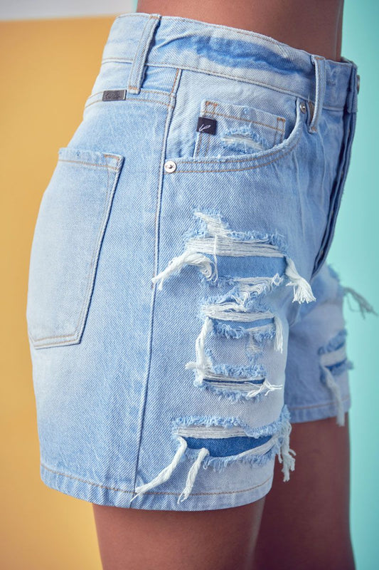 KanCan 90's Boyfriend Distressed Shorts